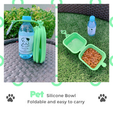 Silicone Collapsible Large Dog Bowl Set 3in1 BPA Free (Green)