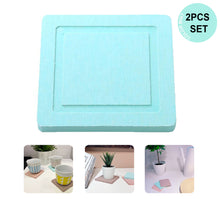 Set of 2 Fast Water Absorbent Diatomite Cup Coaster Mat, Small Plant Tray (Mint)