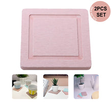 Set of 2 Fast Water Absorbent Diatomite Cup Coaster Mat, Small Plant Tray (Pink)