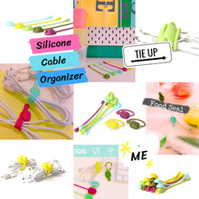 Colorful Reusable Silicone Cable Ties (15pcs)